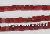 CCU21 15.5 inches 5*5mm cube red jasper beads wholesale