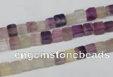 CCU23 15.5 inches 5*5mm cube rainbow fluorite beads wholesale