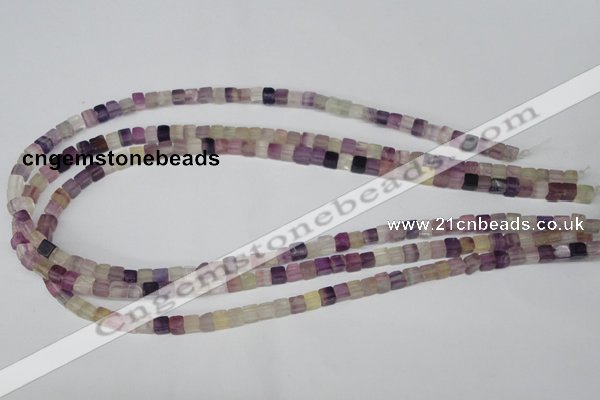 CCU23 15.5 inches 5*5mm cube rainbow fluorite beads wholesale