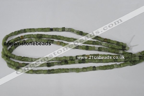 CCU28 15.5 inches 5*5mm cube Canadian jade beads wholesale