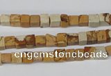 CCU29 15.5 inches 5*5mm cube picture jasper beads wholesale