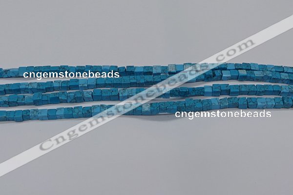 CCU303 15.5 inches 4*4mm cube imitation turquoise beads wholesale