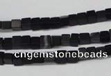 CCU31 15.5 inches 5*5mm cube black agate beads wholesale