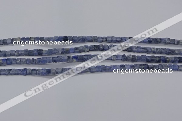 CCU314 15.5 inches 4*4mm cube sodalite beads wholesale