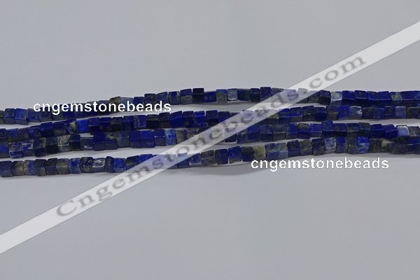 CCU315 15.5 inches 4*4mm cube lapis lazuli beads wholesale