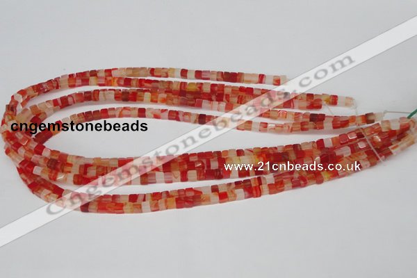 CCU32 15.5 inches 5*5mm cube red agate beads wholesale