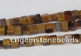 CCU34 15.5 inches 5*5mm cube yellow tiger eye beads wholesale