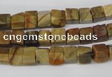 CCU41 15.5 inches 6*6mm cube picasso jasper beads wholesale