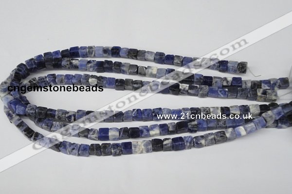 CCU43 15.5 inches 6*6mm cube sodalite gemstone beads wholesale