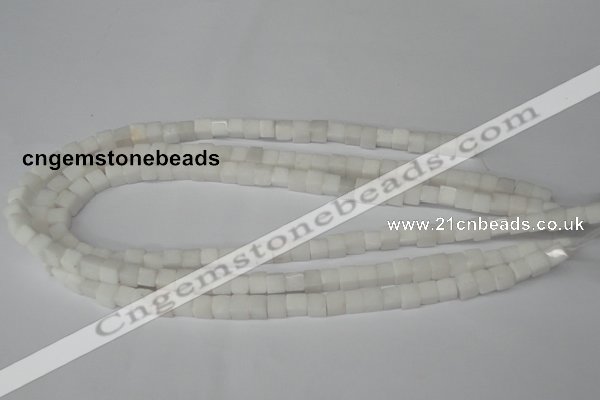 CCU45 15.5 inches 6*6mm cube white stone beads wholesale