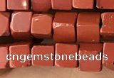 CCU456 15.5 inches 4*4mm cube red jasper beads wholesale