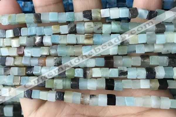 CCU460 15.5 inches 4*4mm cube amazonite beads wholesale