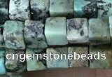 CCU461 15.5 inches 4*4mm cube African turquoise beads wholesale