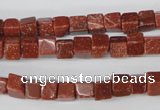 CCU48 15.5 inches 6*6mm cube goldstone beads wholesale