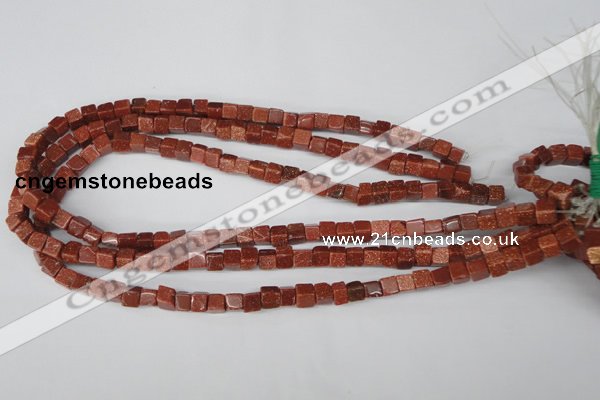 CCU48 15.5 inches 6*6mm cube goldstone beads wholesale