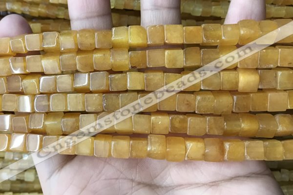 CCU481 15.5 inches 6*6mm cube yellow aventurine beads wholesale