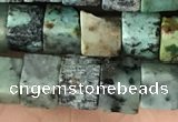 CCU487 15.5 inches 6*6mm cube African turquoise beads wholesale