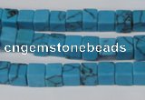 CCU50 15.5 inches 6*6mm cube turquoise beads wholesale