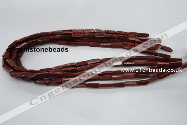 CCU502 15.5 inches 4*13mm cuboid red jasper beads wholesale