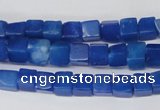 CCU51 15.5 inches 6*6mm cube dyed white jade beads wholesale