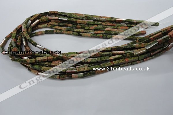 CCU517 15.5 inches 4*13mm cuboid unakite gemstone beads wholesale