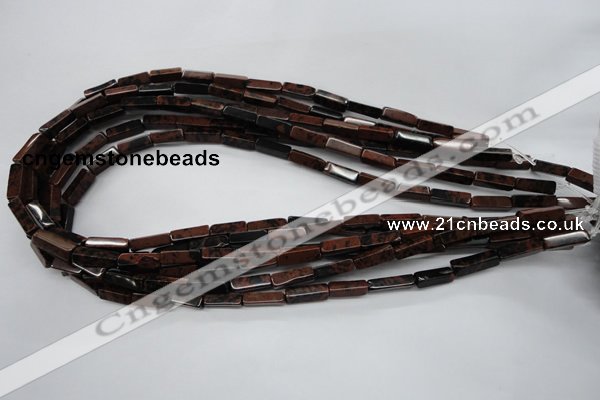 CCU523 15.5 inches 4*13mm cuboid mahogany obsidian beads wholesale