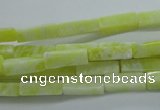 CCU524 15.5 inches 4*13mm cuboid lemon jade beads wholesale