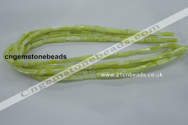 CCU524 15.5 inches 4*13mm cuboid lemon jade beads wholesale