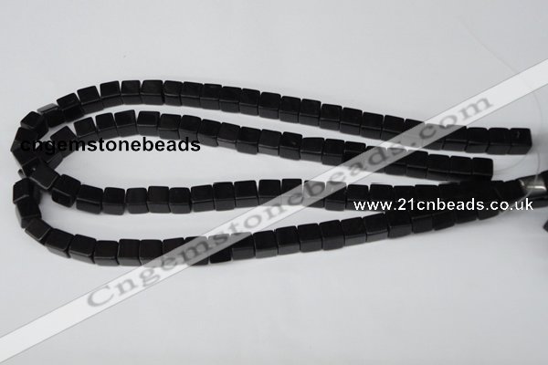 CCU60 15.5 inches 8*8mm cube black agate beads wholesale