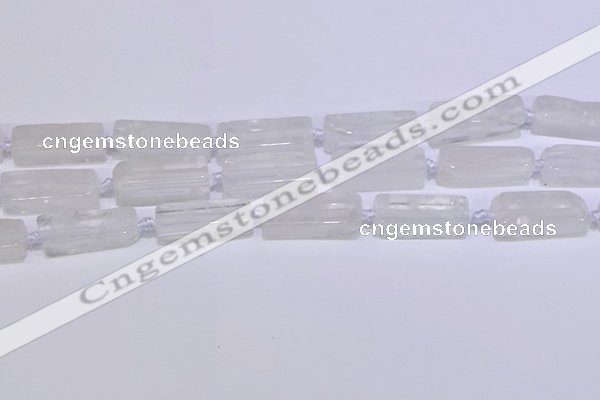 CCU600 15.5 inches 8*20mm - 10*30mm cuboid white crystal beads