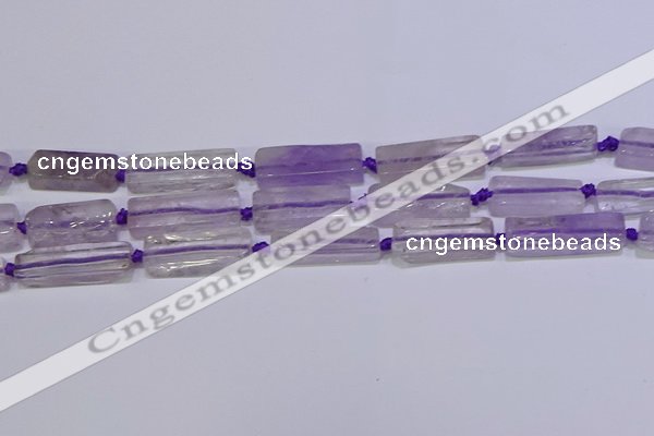 CCU601 15.5 inches 8*20mm - 10*30mm cuboid amethyst beads