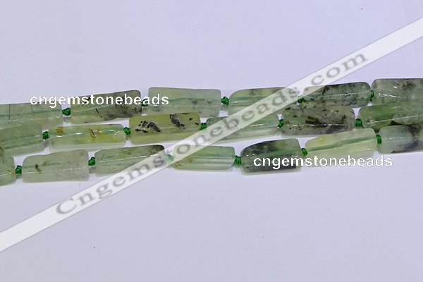 CCU606 15.5 inches 8*20mm - 10*30mm cuboid green rutilated quartz beads