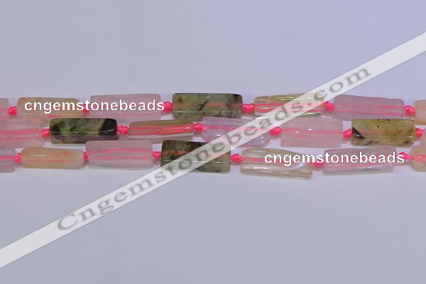 CCU608 15.5 inches 8*20mm - 10*30mm cuboid mixed quartz beads