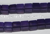 CCU61 15.5 inches 8*8mm cube synthetic amethyst beads wholesale