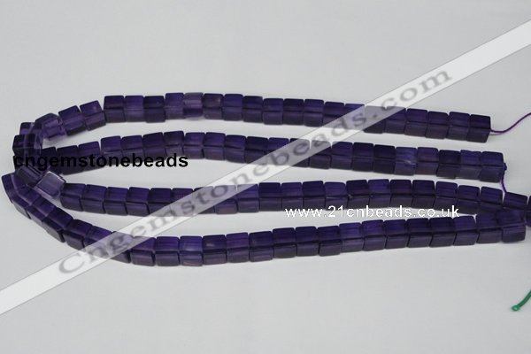 CCU61 15.5 inches 8*8mm cube synthetic amethyst beads wholesale