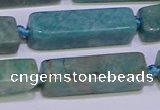 CCU615 15.5 inches 8*20mm - 10*30mm cuboid amazonite beads
