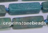 CCU615 15.5 inches 8*20mm - 10*30mm cuboid amazonite beads