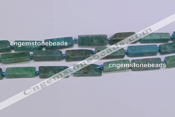 CCU615 15.5 inches 8*20mm - 10*30mm cuboid amazonite beads