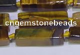 CCU618 15.5 inches 8*20mm - 10*30mm cuboid yellow tiger eye beads