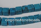 CCU62 15.5 inches 8*8mm cube turquoise beads wholesale