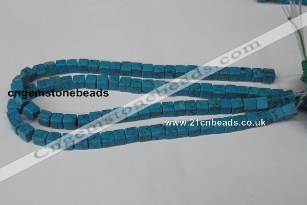 CCU62 15.5 inches 8*8mm cube turquoise beads wholesale