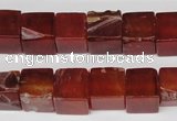 CCU70 15.5 inches 10*10mm cube red agate beads wholesale