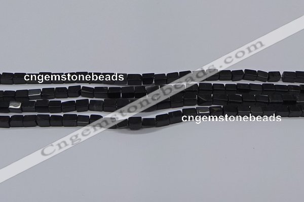 CCU700 15.5 inches 4*6mm cuboid black stone beads wholesale