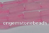 CCU711 15.5 inches 4*13mm cuboid rose quartz beads wholesale