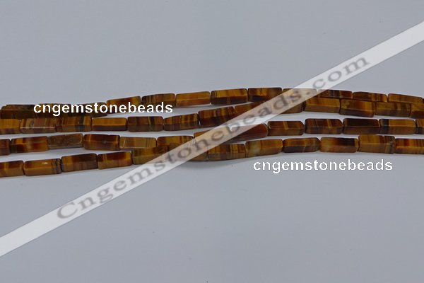 CCU719 15.5 inches 4*13mm cuboid yellow tiger eye beads wholesale