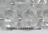 CCU750 15 inches 8*8mm faceted cube white crystal beads