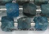 CCU768 15 inches 8*8mm faceted cube apatite beads