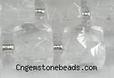 CCU770 15 inches 10*10mm faceted cube white crystal beads