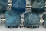 CCU784 15 inches 10*10mm faceted cube apatite beads