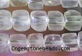 CCU802 15 inches 4mm faceted cube prehnite beads